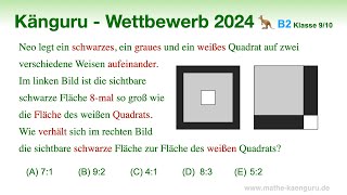 B2 🦘 Känguru 2024 🦘 Klasse 9 und 10  Wie groß ist das Verhältnis schwarz zu weiß [upl. by Halas762]