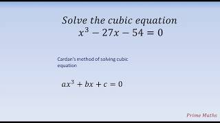 Solving a cubic equation Cardans method [upl. by Verlee305]