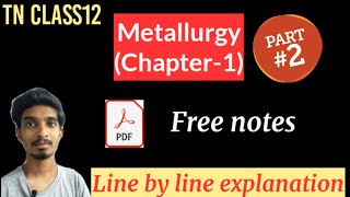 Metallurgy Part2Chapter1Class12ChemistryExtraction of crude metalsOne shot [upl. by Letrice160]