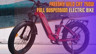 FREESKY Wild Cat 750W Step Thru Full Suspension Fat Tire Electric Bike [upl. by Eimmaj]