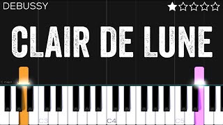 Debussy  Clair de Lune  EASY Piano Tutorial [upl. by Acillegna789]