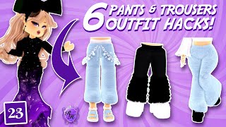 6 Flare Pants amp Trouser Outfit Hacks in Royale high Advent Day 23 [upl. by Victorie151]