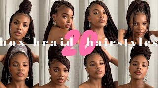 20 Ways To Style Box Braids 💗  Kashia Jabre [upl. by Milinda]