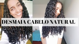 DESMAIA CABELO NATURAL  HIDRATAÇÃO DE MAIZENA DEFININDO OS CACHOS [upl. by Litman]