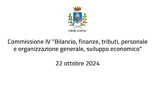 Comune di Empoli  Commissione consiliare IV del 22 ottobre 2024 [upl. by Cindra]