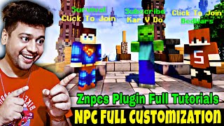 How To Add NPC in Aternos Server  Znpcs Plugin Full Tutorial  How To Use Znpcs Plugin in Aternos [upl. by English246]