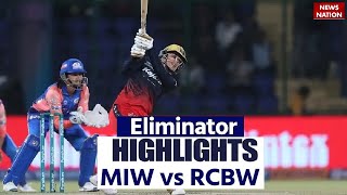 RCB vs MI Full Match Highlights MI vs RCB Eliminator Today Match Highlights  WPL Highlights [upl. by Nnaer673]