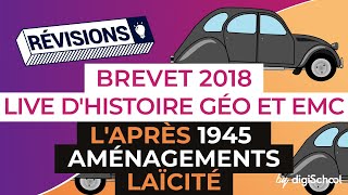 Brevet 2018  Révisions dHistoireGéo et EMC  Laprès 1945  Aménagements  Laïcité [upl. by Freiman]