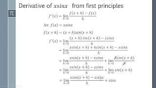 How to Find the Derivative of xsinx from First Principles [upl. by Nevram]