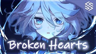 Nightcore  Broken Hearts Lyrics  Timebelle x Hunter Falls [upl. by Esiuqram]