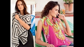 Красивые вязаные шали и палантины крючком  Beautiful crocheted shawls and stoles [upl. by Sapienza]