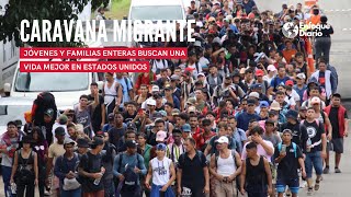 Caravana de Migrantes Parte de México Hacia la Frontera de Estados Unidos [upl. by Yanal]