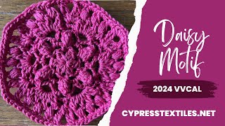 2024 VVCAL Daisy Motif free crochet hexagon pattern [upl. by Anawyt819]