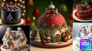 Christmas cake cake christmas christmascake cakedesign cakedecoration [upl. by Ellinger]