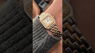 Cartier Panthere Small Steel Rose Gold Diamond Ladies Watch W3PN0006 Wrist Roll  SwissWatchExpo [upl. by Erdne]