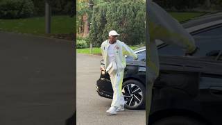 Randal Kolo Muani arrive en survêt blanc à Clairefontaine Paris France football shorts [upl. by Herwick700]