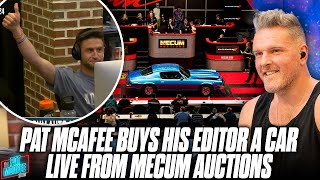 Pat McAfee Buys His Editor A Car LIVE on Air From Mecum Auto Auctions [upl. by Ial]