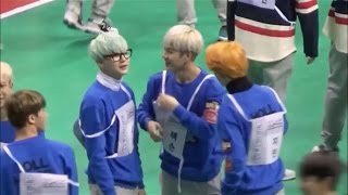 160118 BTS and GOT7 Jackson moment at ISAC [upl. by Ardnaid]