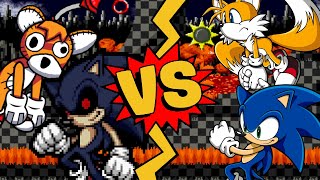 MUGEN Battles  SonicEXETails Doll vs SonicTails  Creepypasta vs Sonic the Hedgehog [upl. by Merna]