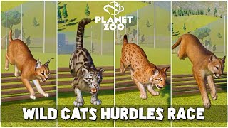 Animals Hurdles Race in Planet Zoo Caracal vs Clouded Leopard vs Eurasian Lynx vs Cougar vs Fossa [upl. by Joella855]