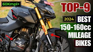 Top 9 Most Fuel Efficient 150160cc Bikes in India 2024 🔥 for Mileage and Performance  E20 models [upl. by Gill]