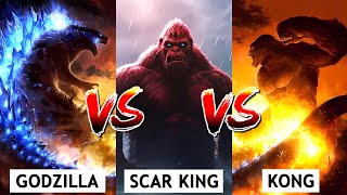 Godzilla Vs Kong Vs Scar King  Battle Comparison  Godzilla x Kong  BNN Review [upl. by Misaq855]