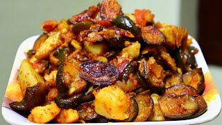 വഴുതനങ്ങ കറി  vazhuthananga fry  brinjal fry recipe  kerala amp North Indian style eggplant fry [upl. by Atok]