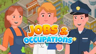 Jobs and Occupations for Kids  Where does heshe work  Kindergarten EFL and ESL [upl. by Ecirtram732]