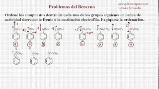 Problema 2 Reactividad del derivados del benceno en la sustitución electrófila [upl. by Acenahs]