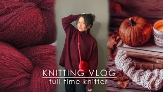 Knitting Vlog Cashmere Sweater Hooded scarf knitting Mohair sweater Knitting plans [upl. by Benildas]