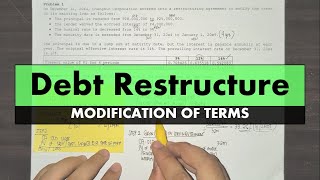 Intermediate Accounting 2  Debt Restructure  Modification of Terms Part 1 [upl. by Gustav82]