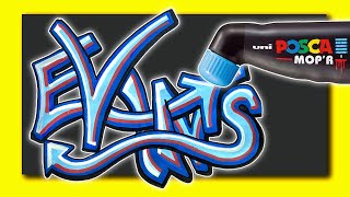 How To Draw Easy Graffiti Lettering With Posca Mopr Markers [upl. by Tierell]