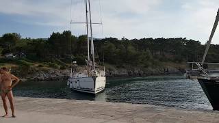 Boat Fail Yacht crashes while berthing in Osor Croatia [upl. by Attej372]