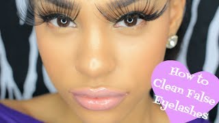 HOW TO  CLEAN FALSE EYELASHES TO REUSE [upl. by Salahi]