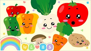 Baby Sensory Video  High Contrast Vegetables  Happy BGM [upl. by Bisset]