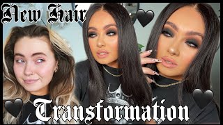 The Ultimate TRANSFORMATION 🖤  Black Smokey Eye Makeup Tutorial  Hairvivi [upl. by Eleets733]