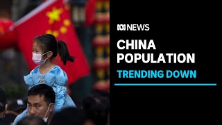 Chinas population continues decline India now most populous nation  ABC News [upl. by Eladnek295]