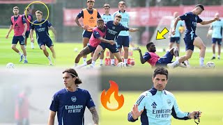 Arsenal Final Training Session Amid Brighton Clash Merino Absent😳OdegaardParteyRiceCalafiori [upl. by Ycats]