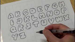 How to draw alphabet in bubble letters  Graffiti letters [upl. by Igig]