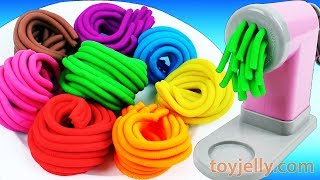 Learn Colors Play Doh Pasta Machine Making Spaghetti Surprise Toys Peppa Pig Disney Fun for Kids [upl. by Kemeny]