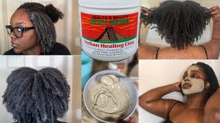 Bentonite Clay Mask on Natural Hair amp Face  Wash Day [upl. by Nhtanhoj]