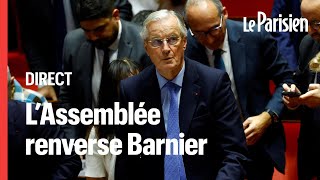 🔴 EN DIRECT  LAssemblée nationale adopte la motion qui renverse le gouvernement Barnier [upl. by Uolyram]