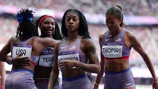 ShaCarri Richardson Gabby Thomas steer US women to gold medal in 4x100 relay [upl. by Mcarthur]