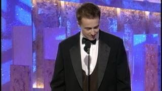 Golden Globes 1997 Edward Norton Wins Best Supporting Actor [upl. by Lehrer738]