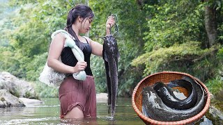 The simplest way to catch stream fish anyone can do it Fishing skills triệu lily [upl. by Gault]