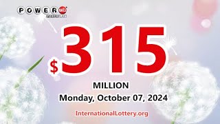 Result of Powerball lottery on October 05 2024  Jackpot rises to 315000000 [upl. by Mcconnell]