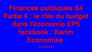 Finances publiques S4 partie 6  le rôle de lEtat dans léconomie EP5 [upl. by Eesak]