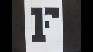 DIY Stencil letter F with Grid Paper Craft [upl. by Hoffarth]