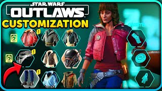 Star Wars Outlaws Customization Showcase Clothes Ship Blaster Speeder [upl. by Ardnahs]