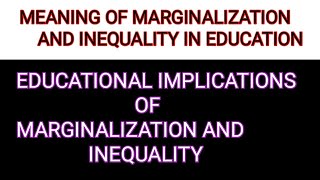 Educational implications of marginalization and inequality in Indian societyBED notes in Hindi [upl. by Tibbitts]